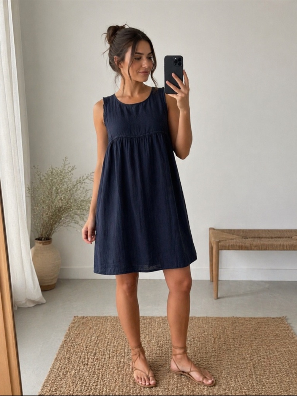 Apiece Apart Navy Cotton Sleeveless Mini Dress Size 2